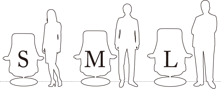 S・M・Lの寸法イメージ